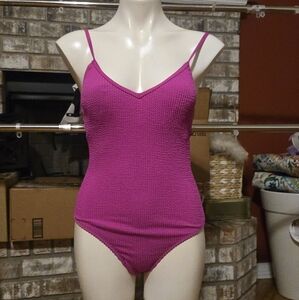 Women's Pink Textured Bodysuit
